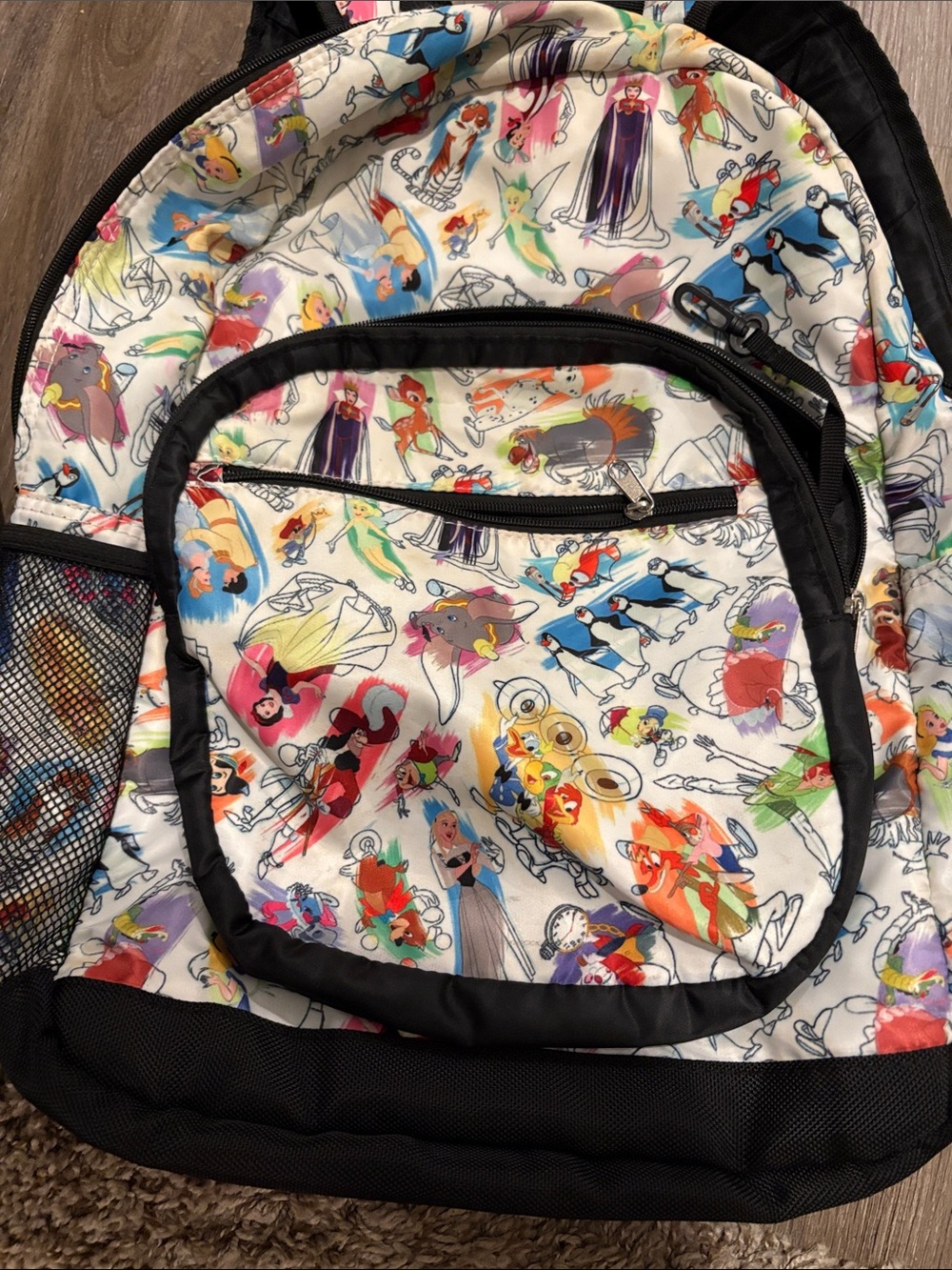 Disney sketch Character Print Backpack - White Multicolor